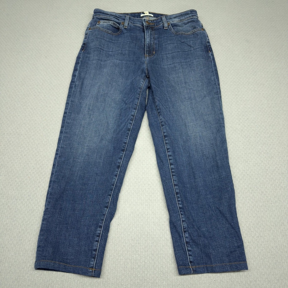 Eileen Fisher Jeans Womens‎ 6 Blue Denim Organic Cotton Straight Fit Ankle